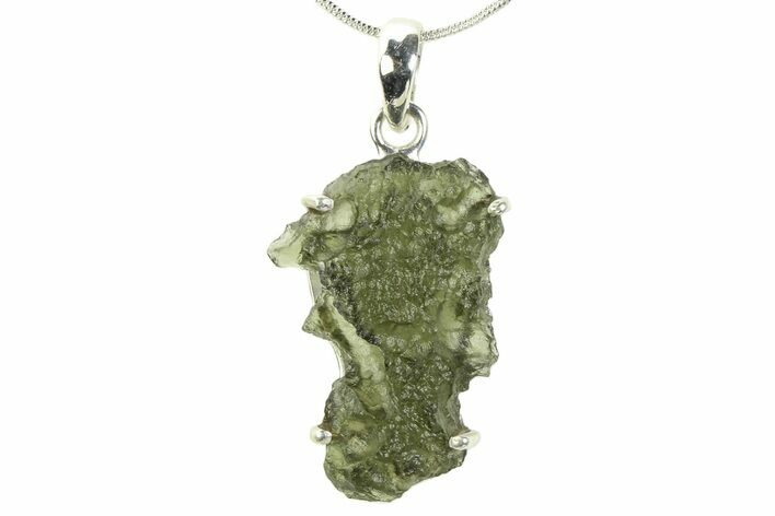 Green Moldavite Tektite Pendant ( g) - Czech Republic #359324